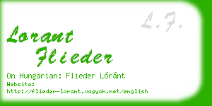 lorant flieder business card